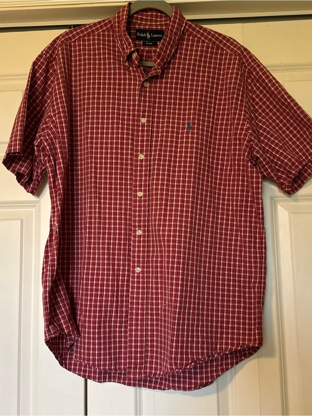 Polo Ralph Lauren Blake Men’s Large Red Plaid Short Sleeve Button Down Shirt